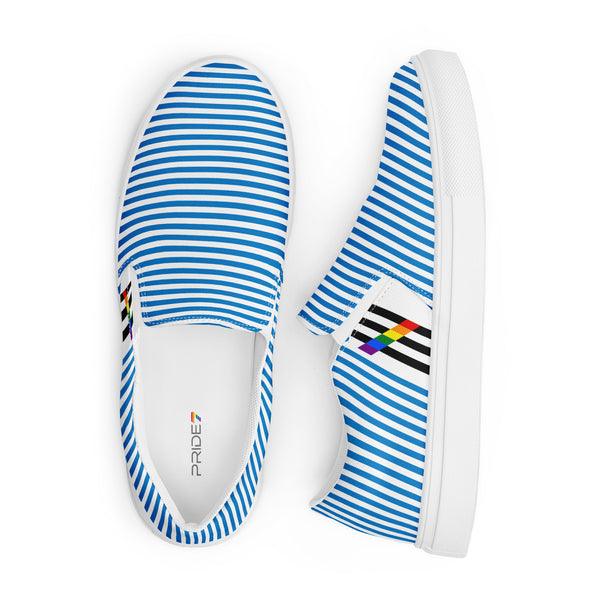 Pinstriped Ally Pride Blue Slip-On Shoes