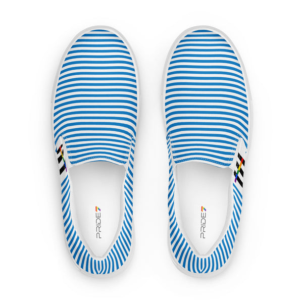 Pinstriped Ally Pride Blue Slip-On Shoes