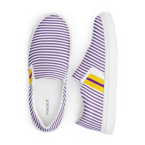 Pinstriped Intersex Pride Purple Slip-On Shoes