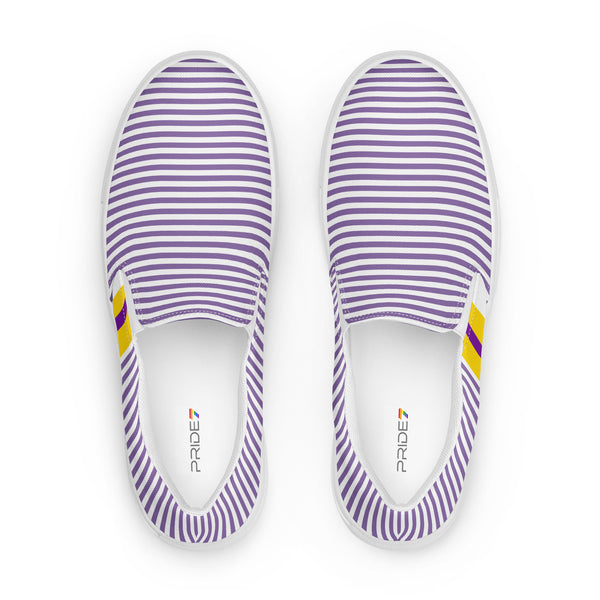 Pinstriped Intersex Pride Purple Slip-On Shoes