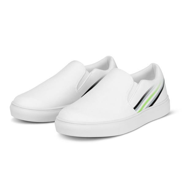 Agender Pride Colors Original White Slip-On Shoes