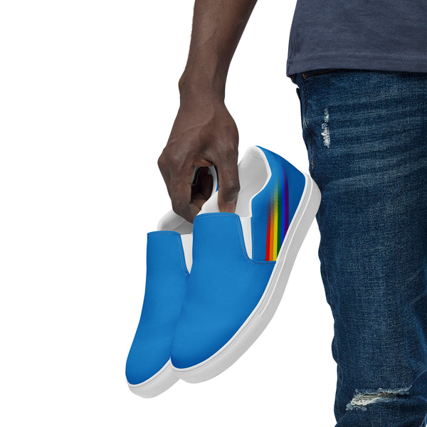 Gay Pride Colors Original Blue Slip-On Shoes