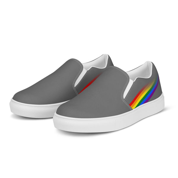 Gay Pride Colors Original Gray Slip-On Shoes
