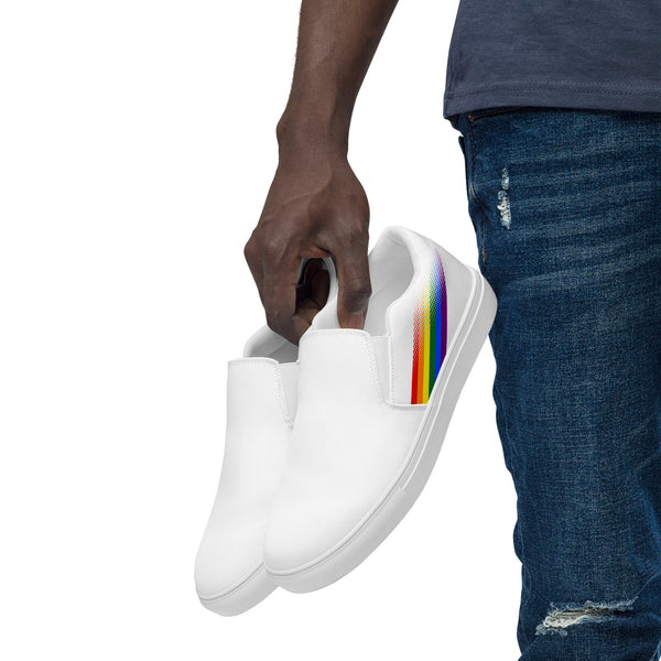 Gay Pride Colors Original White Slip-On Shoes