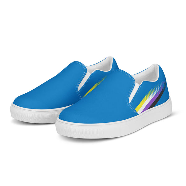 Non-Binary Pride Colors Original Blue Slip-On Shoes