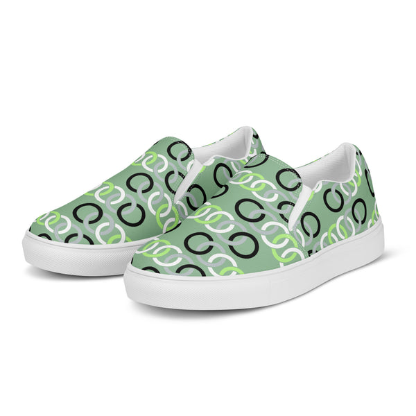 Agender Classic Green Slip-On Shoes