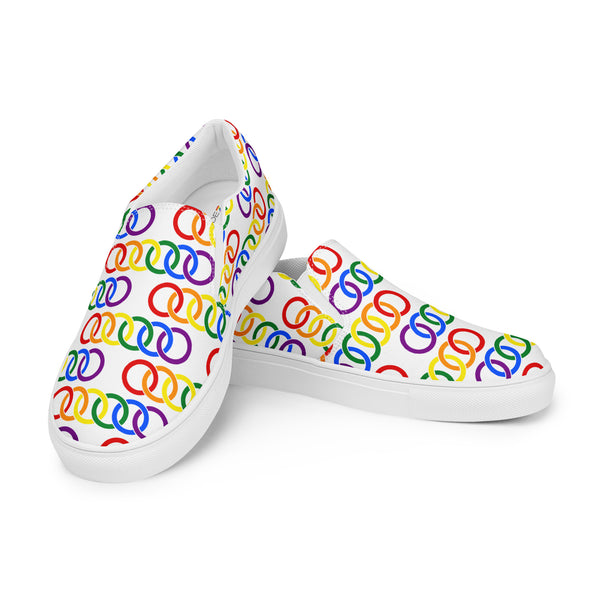 Gay Pride Classic White Slip-On Shoes