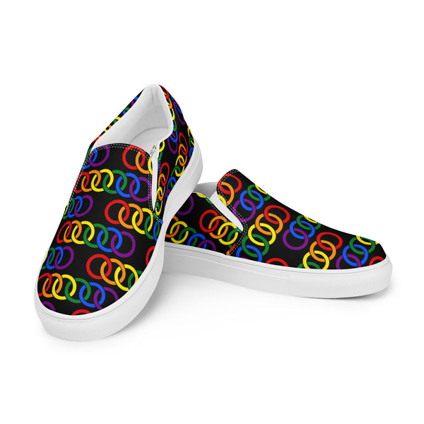 Gay Pride Classic Black Slip-On Shoes