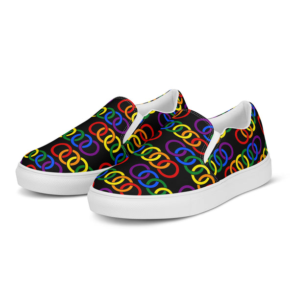 Gay Pride Classic Black Slip-On Shoes