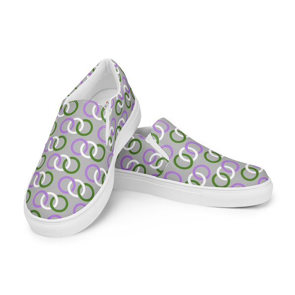 Genderqueer Pride Classic Gray Slip-On Shoes