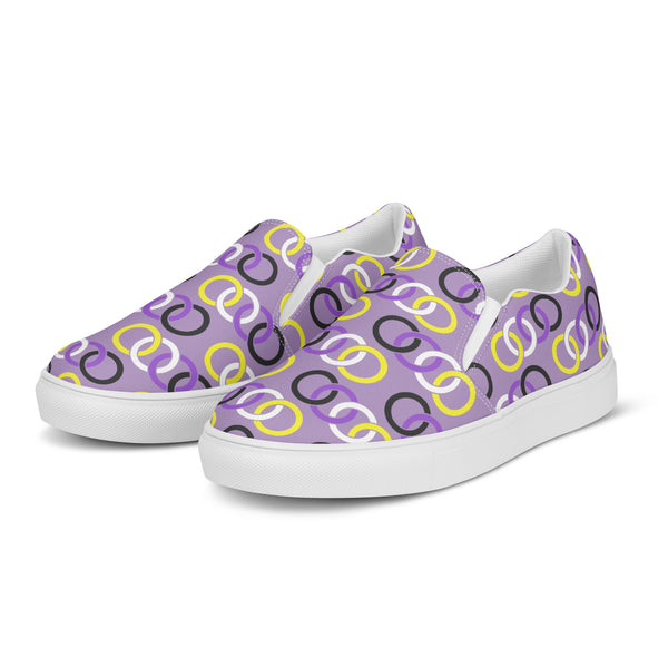 Non-Binary Pride Classic Purple Slip-On Shoes