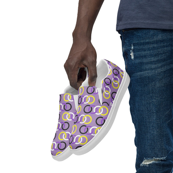 Non-Binary Pride Classic Purple Slip-On Shoes