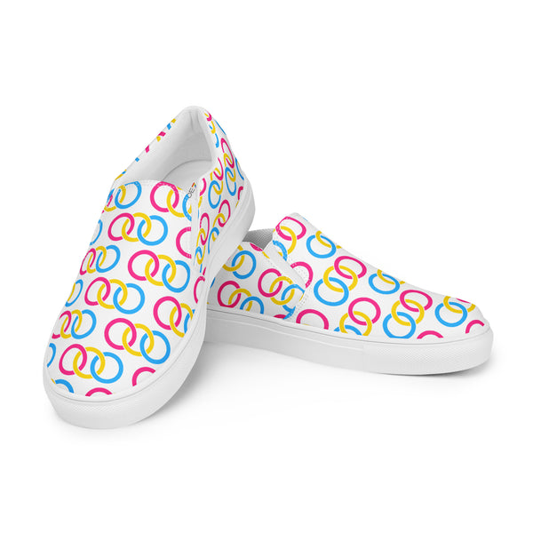 Pansexual Pride Classic White Slip-On Shoes