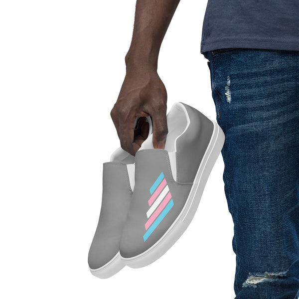 Transgender Pride Modern Gray Slip-On Shoes