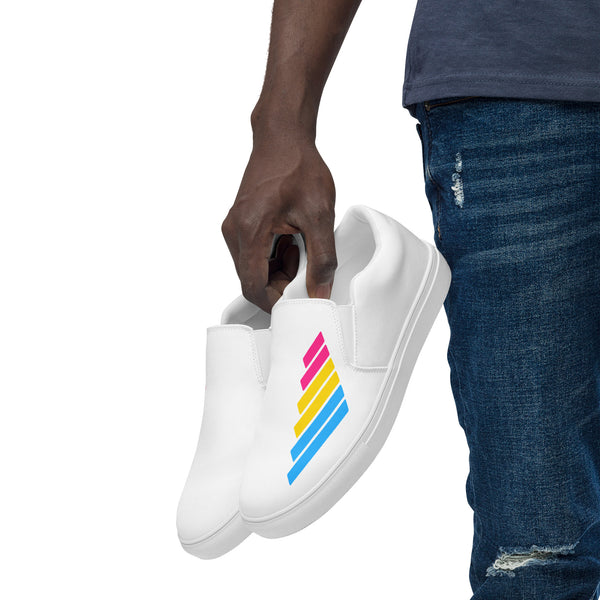 Pansexual Pride Modern White Slip-On Shoes