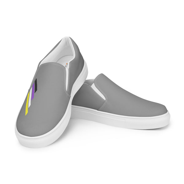 Non-Binary Pride Modern Gray Slip-On Shoes