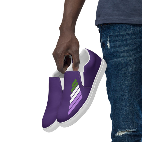 Genderqueer Pride Modern Purple Slip-On Shoes