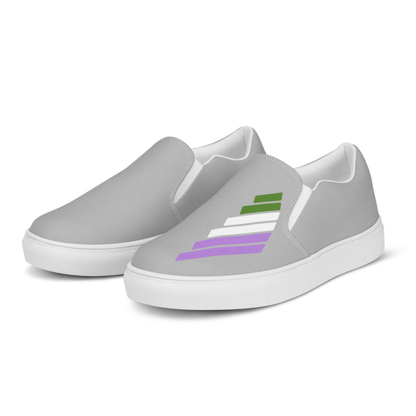 Genderqueer Pride Modern Gray Slip-On Shoes