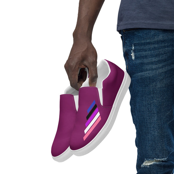 Genderfluid Pride Modern Violet Slip-On Shoes