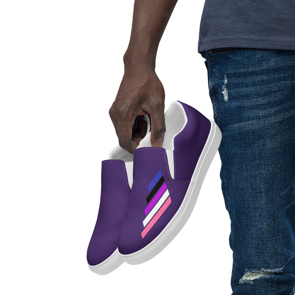 Genderfluid Pride Modern Purple Slip-On Shoes