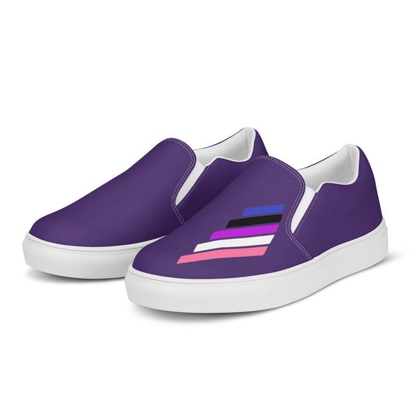 Genderfluid Pride Modern Purple Slip-On Shoes