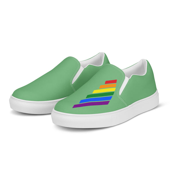 Gay Pride Modern Green Slip-On Shoes