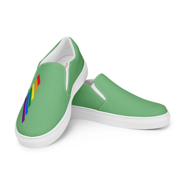 Gay Pride Modern Green Slip-On Shoes