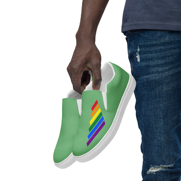 Gay Pride Modern Green Slip-On Shoes