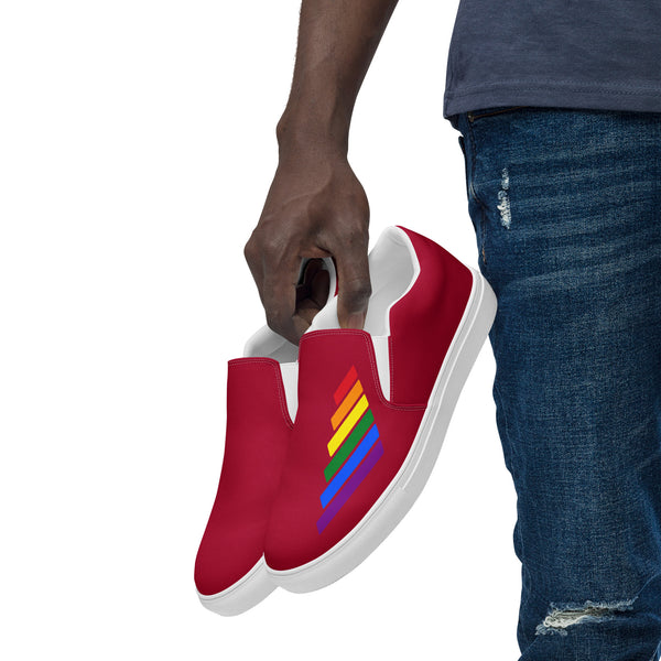 Gay Pride Modern Red Slip-On Shoes