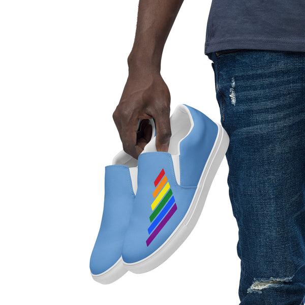 Gay Pride Modern Blue Slip-On Shoes