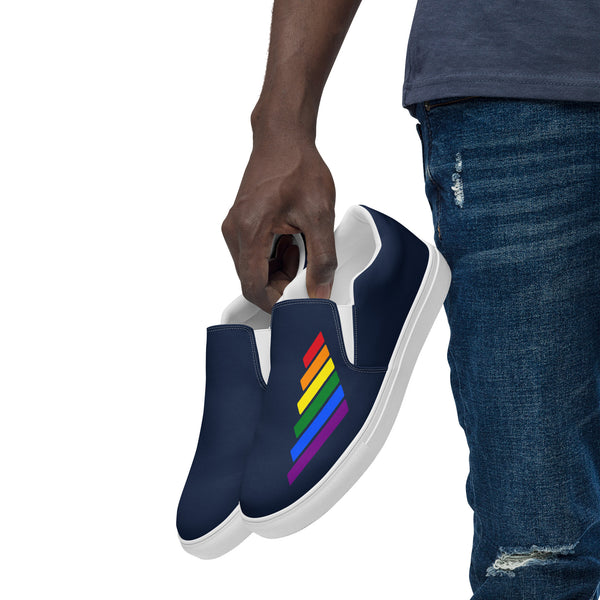 Gay Pride Modern Navy Slip-On Shoes