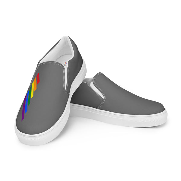 Gay Pride Modern Gray Slip-On Shoes