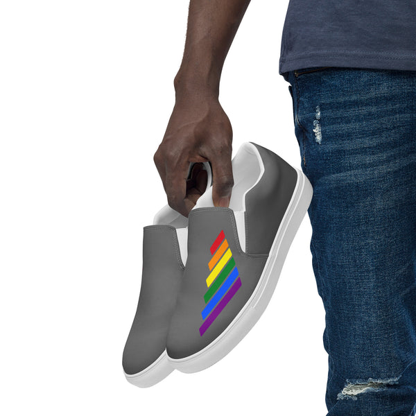 Gay Pride Modern Gray Slip-On Shoes