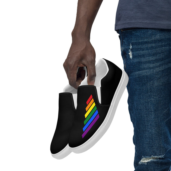 Gay Pride Modern Black Slip-On Shoes