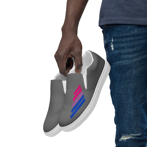 Bisexual Pride Modern Gray Slip-On Shoes