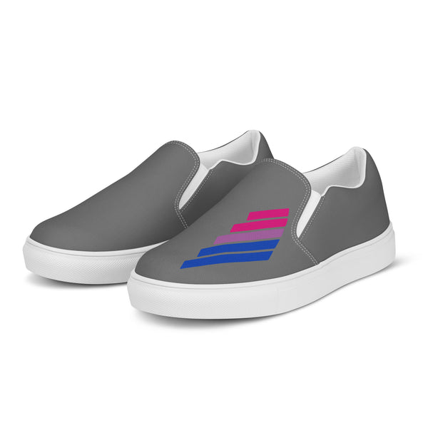 Bisexual Pride Modern Gray Slip-On Shoes