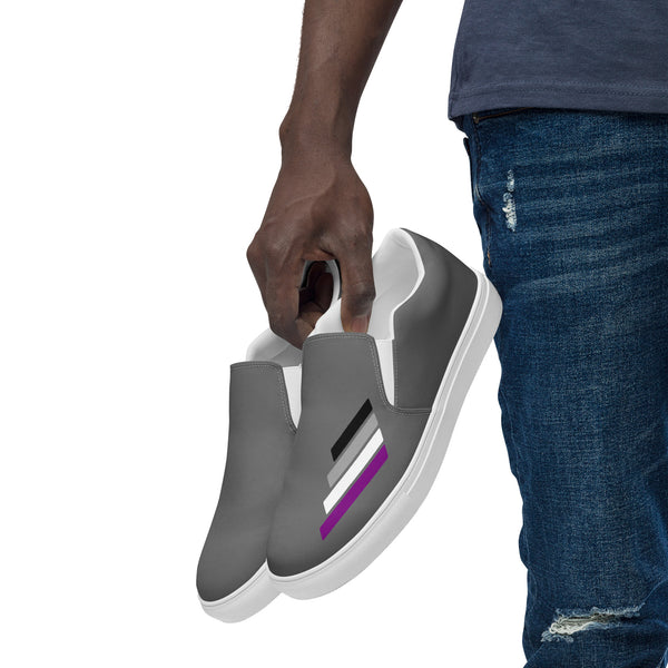 Asexual Pride Modern Gray Slip-On Shoes