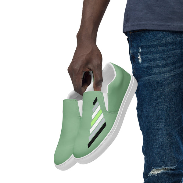 Agender Pride Modern Green Slip-On Shoes