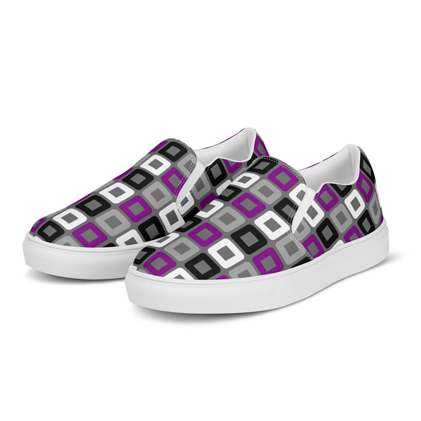 Asexual Pride Casual Gray Slip-On Shoes