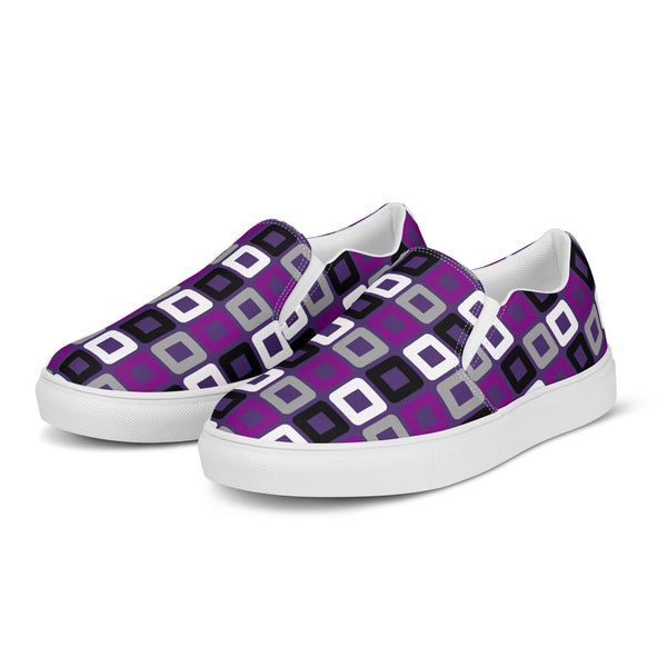 Asexual Pride Casual Purple Slip-On Shoes