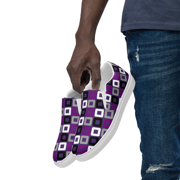 Asexual Pride Casual Purple Slip-On Shoes