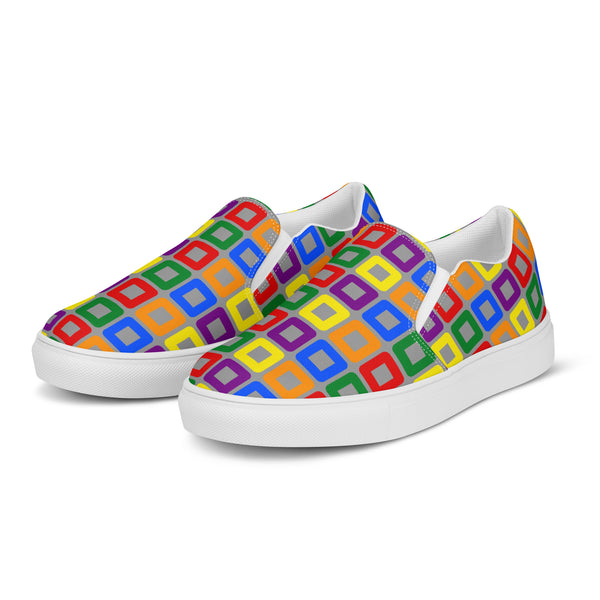 Gay Pride Casual Gray Slip-On Shoes