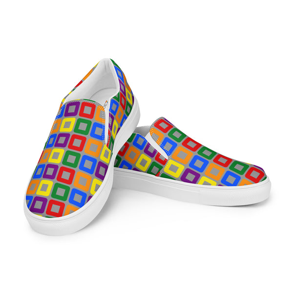 Gay Pride Casual Gray Slip-On Shoes