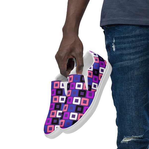 Genderfluid Pride Casual Purple Slip-On Shoes