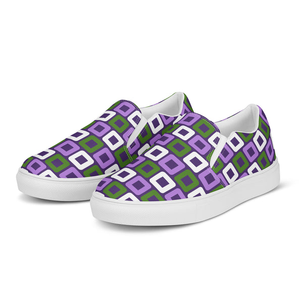 Genderqueer Pride Casual Purple Slip-On Shoes