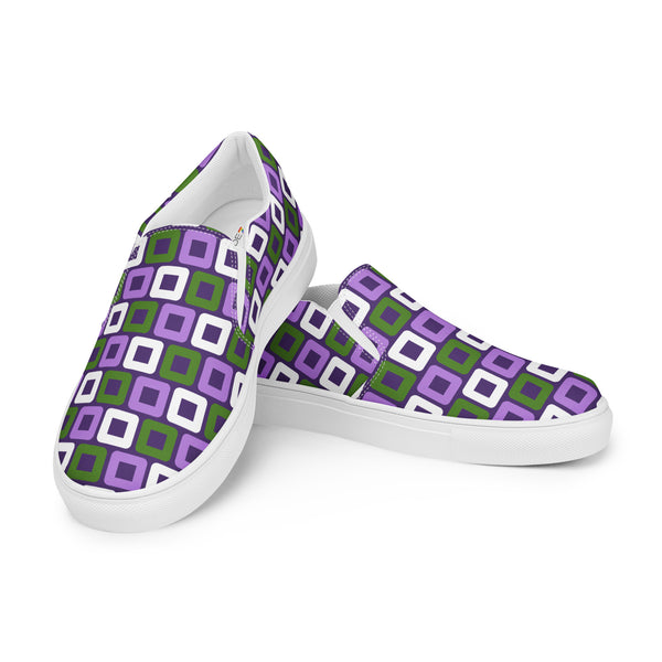 Genderqueer Pride Casual Purple Slip-On Shoes