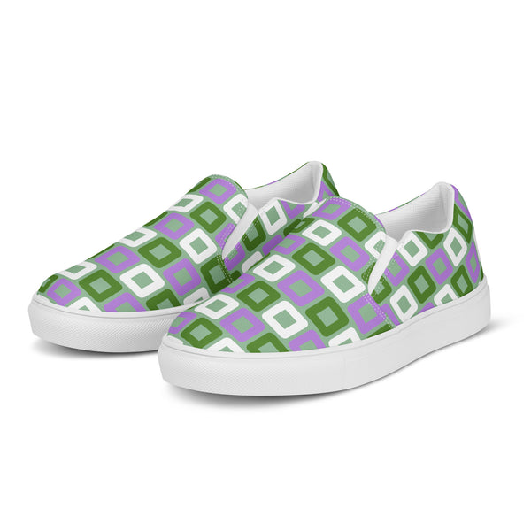 Genderqueer Pride Casual Green Slip-On Shoes