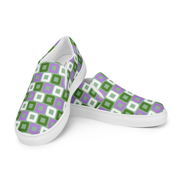 Genderqueer Pride Casual Green Slip-On Shoes