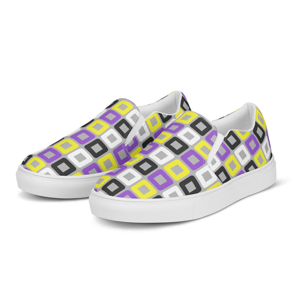 Non-Binary Pride Casual Gray Slip-On Shoes