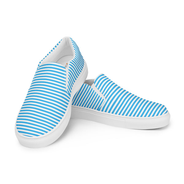 Pinstriped Pansexual Pride Blue Slip-On Shoes